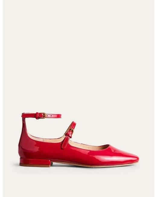 Boden Red Double-strap Mary Jane Shoes