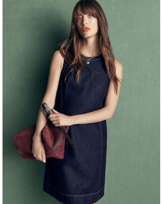 Boden Blue Lou Denim Shift Dress
