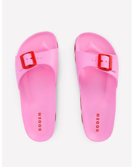 Boden Pink Lyla Single Buckle Sliders