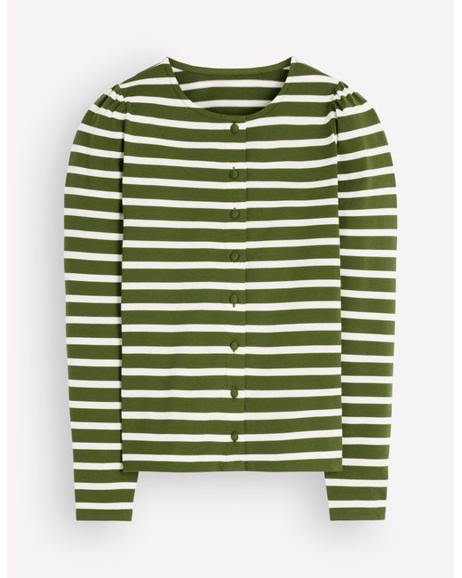 Boden Green Iris Puff Sleeve Mariner