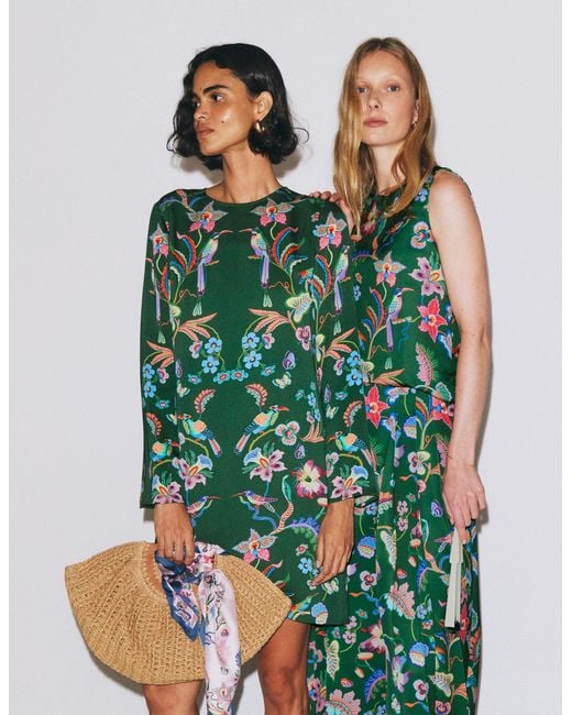 Boden Green Flared Sleeve Shift Dress