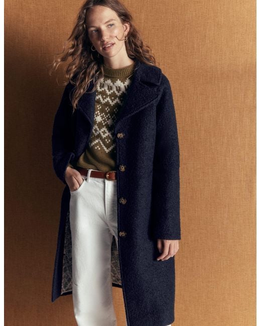 Boden Blue Cotswold Wool Coat