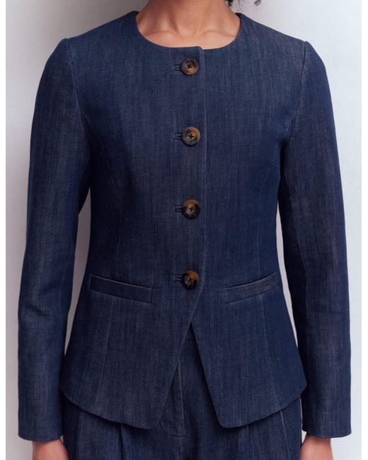 Boden Blue Hampstead Cotton Twill Blazer