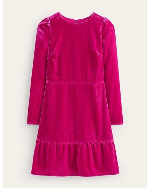Boden Pink Velvet Short Dress
