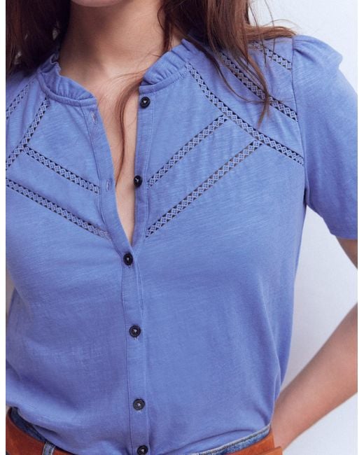 Boden Blue Bea Short Sleeve Shirt