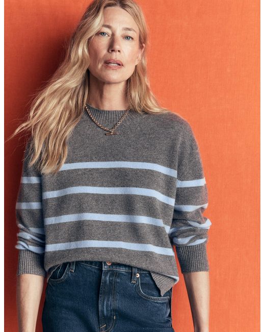Boden Blue Fay Cashmere Crew Neck Sweater