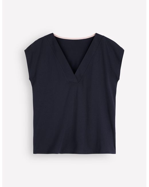 Boden Blue Supersoft V-Neck T-Shirt