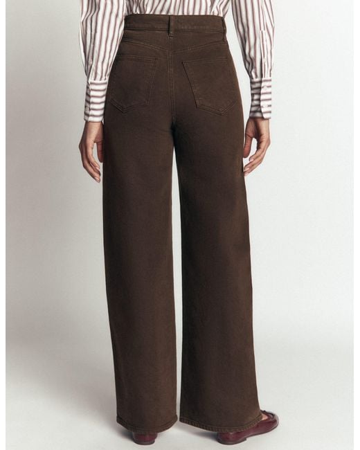 Boden White High Rise Wide Leg Jeans
