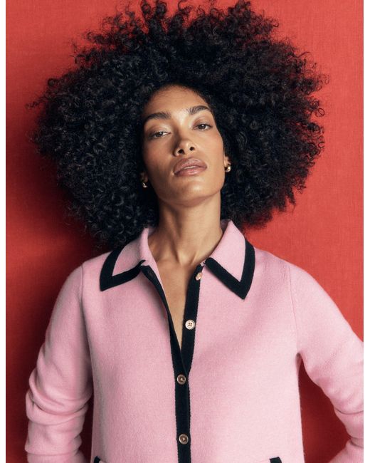 Boden Pink Elizabeth Bow Knitted Jacket
