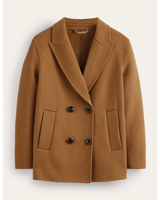 Boden Brown Wool-blend Pea Coat