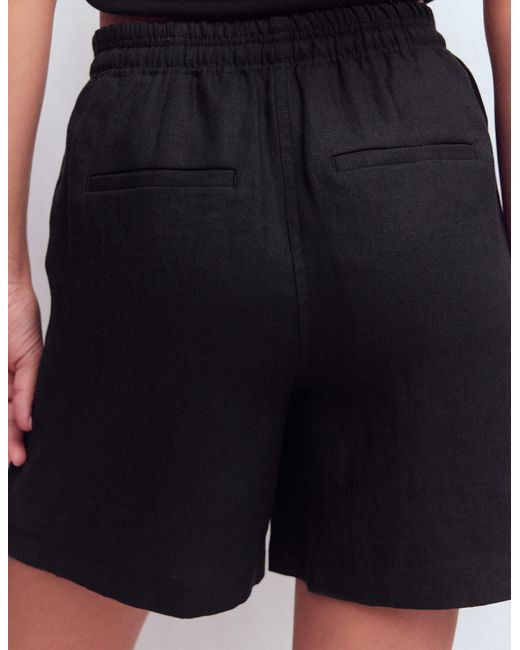 Boden Black Islington Linen Shorts