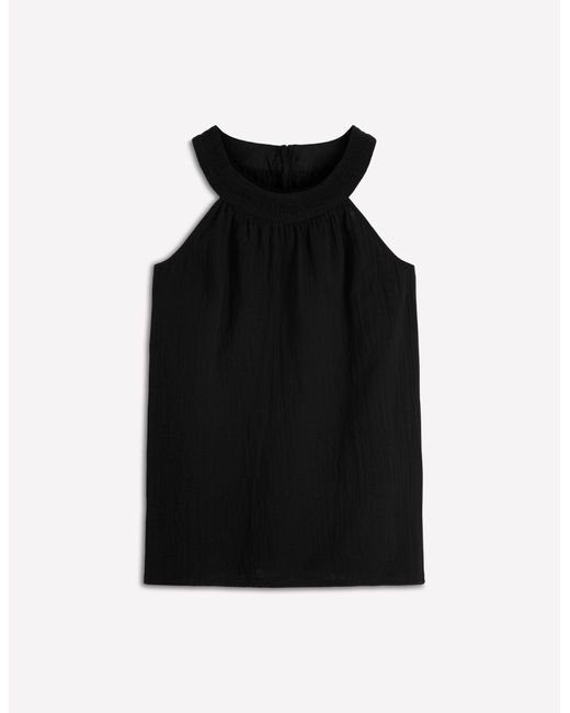 Boden Blue Halter-Neck Double Cloth Top