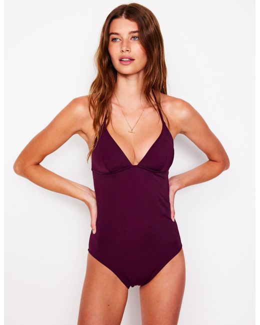 Boden Purple Symi String Swimsuit
