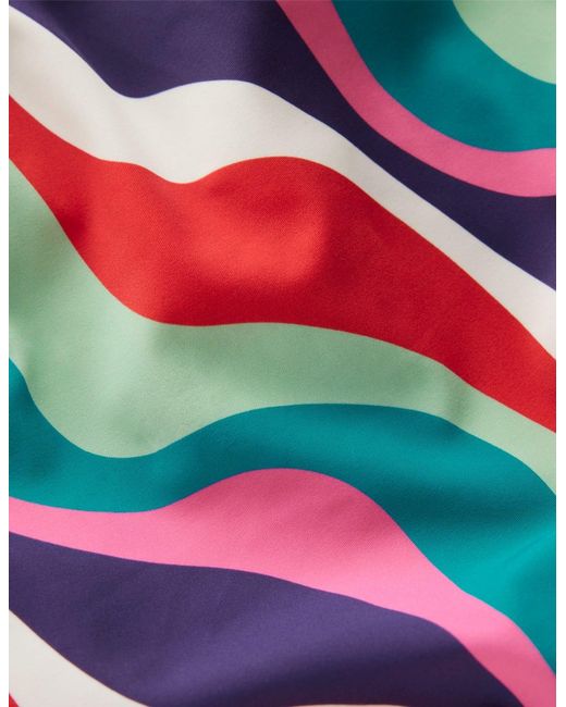 Boden Multicolor Pleated Strap Cross Swimsuit