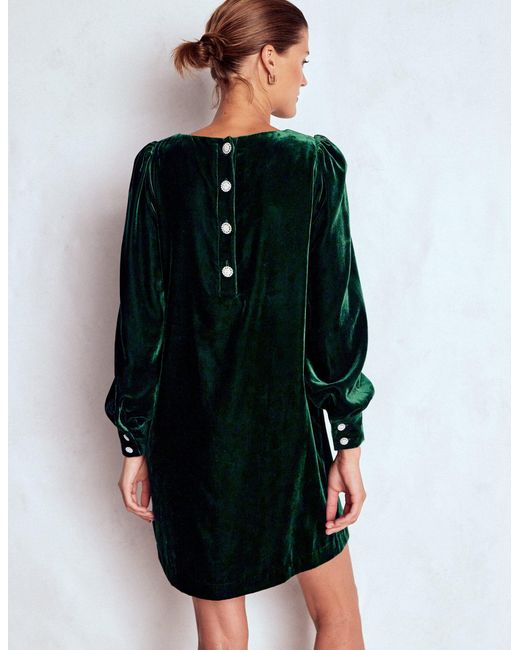 Boden Black Estella Velvet Shift Dress