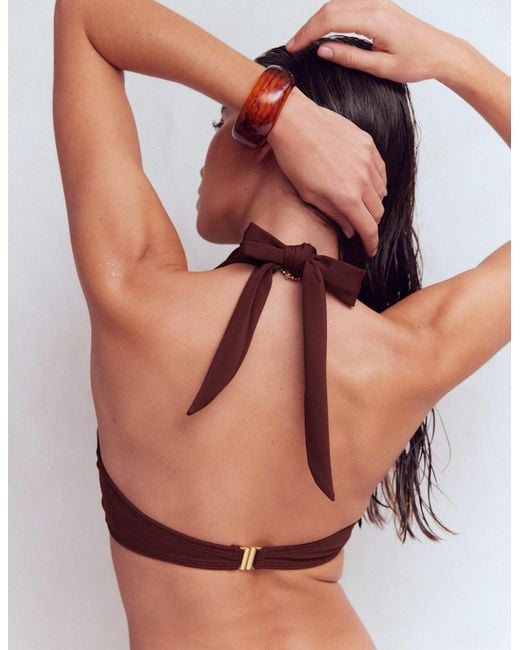 Boden Blue Minori Halter Tie Bikini Top
