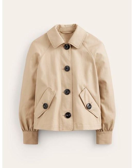 Boden Natural Cropped Trench Jacket