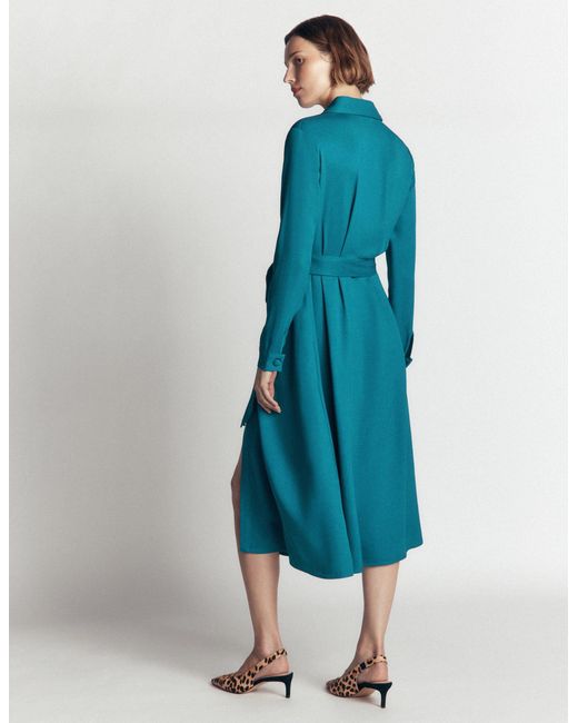 Boden Blue Kate Pleated Shirt Dress