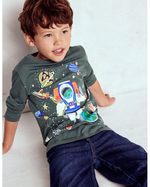 T-Shirt Phosphorescent À Manches Longues-Astronaute Fantôme Boden pour homme en coloris Blue