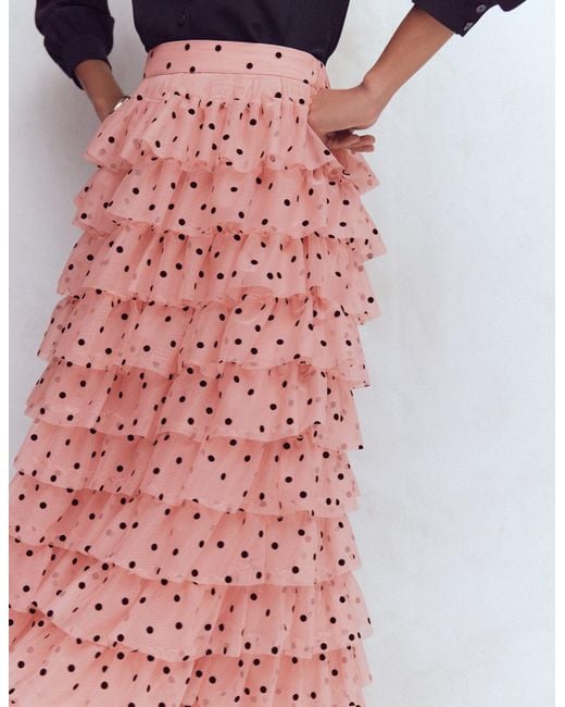 Boden Pink Tulle Tiered Skirt
