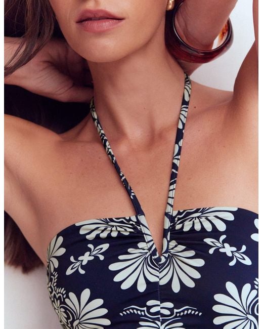 Boden Blue Gather String Swimsuit