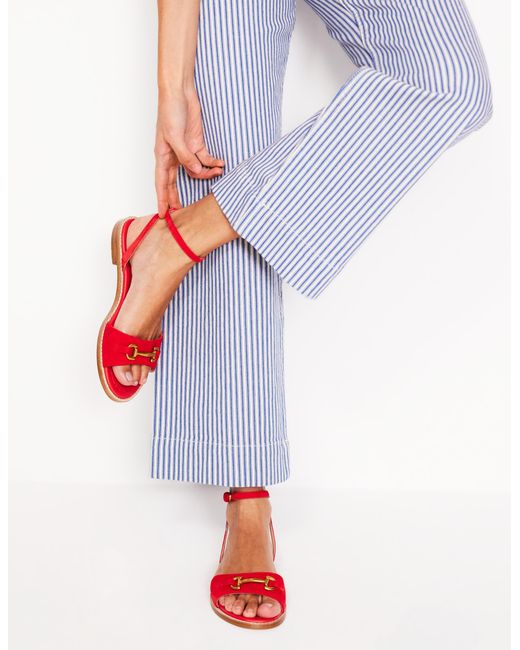 Boden Red Iris Snaffle Flat Sandals