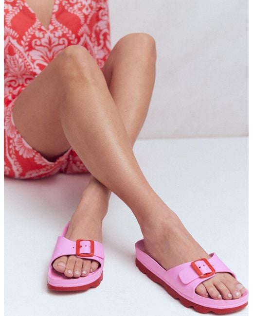Boden Pink Lyla Single Buckle Sliders