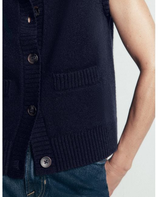 Boden Blue Marta Merino Wool Waistcoat
