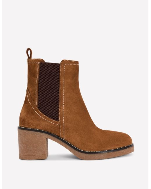 Boden Brown Heeled Crepe Chelsea Boots