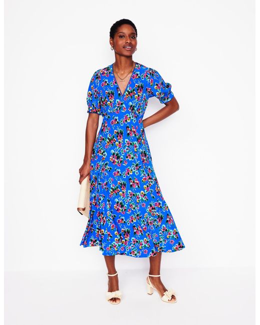 Boden Blue Rosie Godet Tea Dress