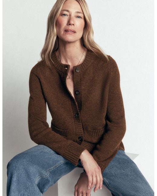 Boden Brown Marta Merino Wool Cardigan
