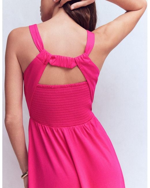 Boden Pink Saoirse Smock Back Dress