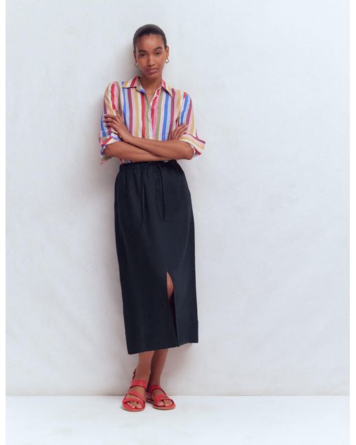Boden Blue Layla Linen Skirt