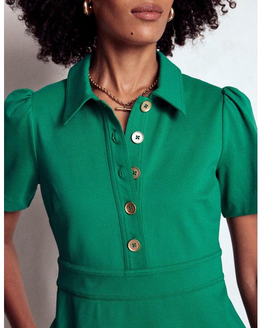 Boden Green Nicolette Ponte Shirt Dress