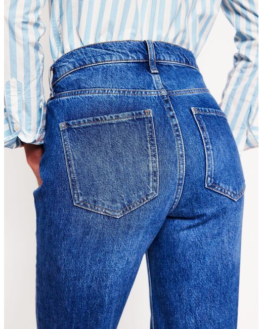 Boden Blue High Rise Straight Leg Jeans