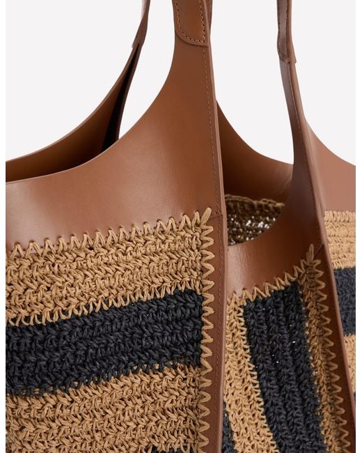 Boden Blue Straw Tote