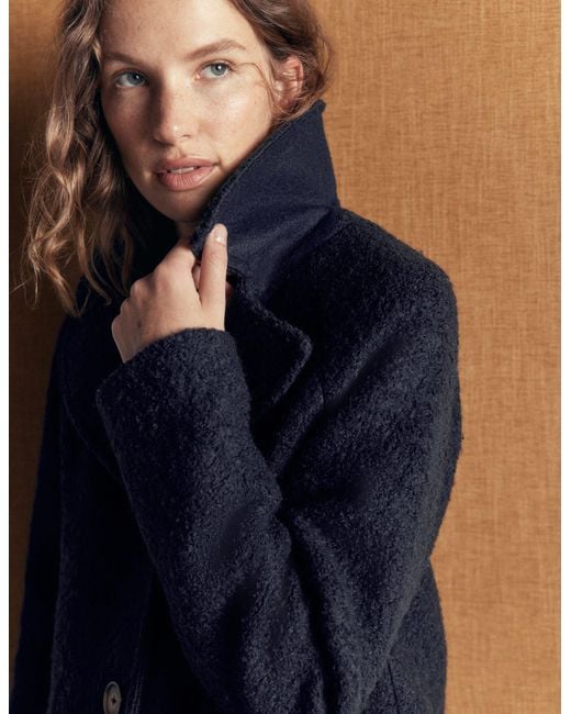 Boden Blue Cotswold Wool Coat