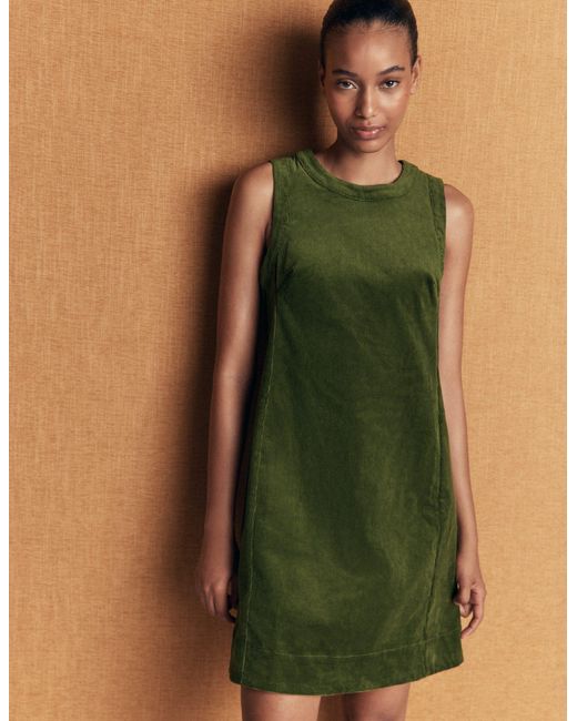 Boden Green Lou Cord Shift Dress