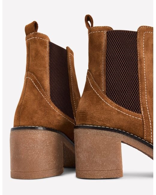Boden Brown Heeled Crepe Chelsea Boots
