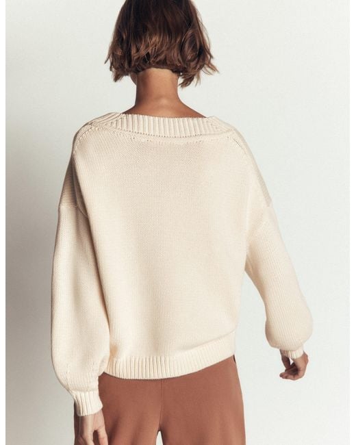 Boden Brown Lucy Cotton V-Neck Jumper