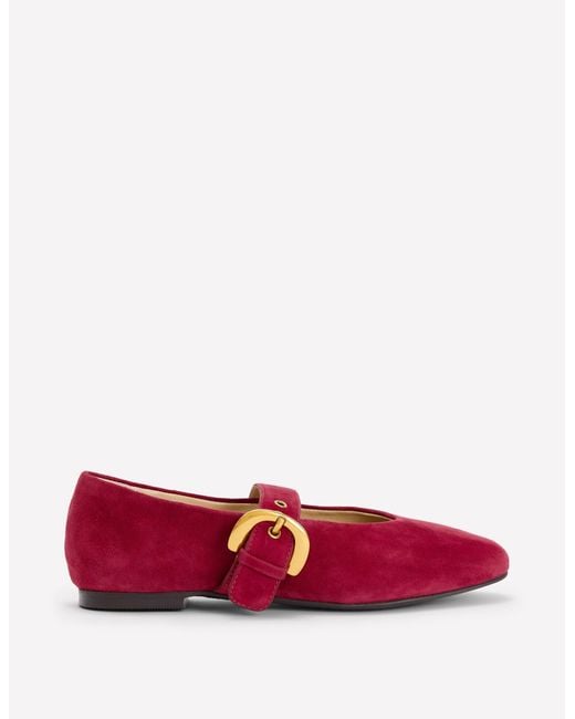 Boden Red Kylie Flat Buckle Mary Janes