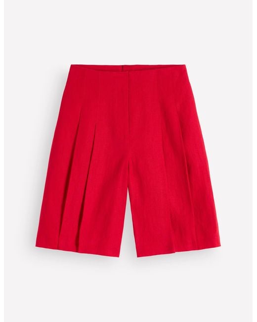 Boden Red Highbury Linen Shorts