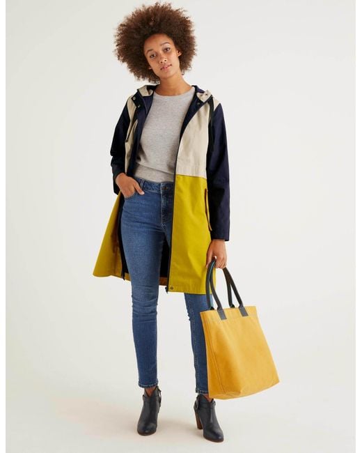 Boden Lawrence Waterproof Raincoat Tuscan Sun Colourblock in Yellow Lyst