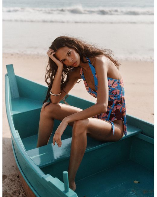 Boden Multicolor Tilos Tie Side Swimsuit