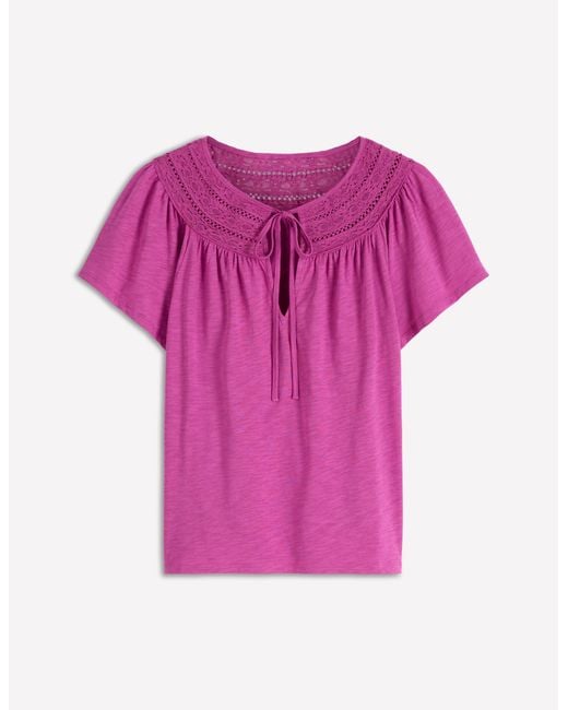 Boden Purple Edi Trim Detail T-Shirt
