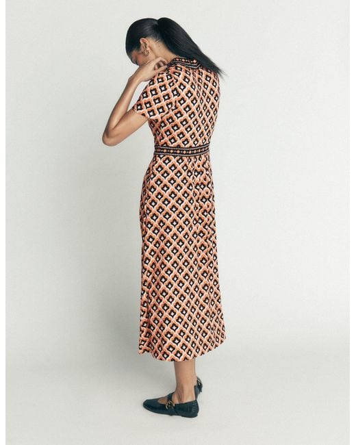 Boden White Heidi Jersey Midi Tea Dress