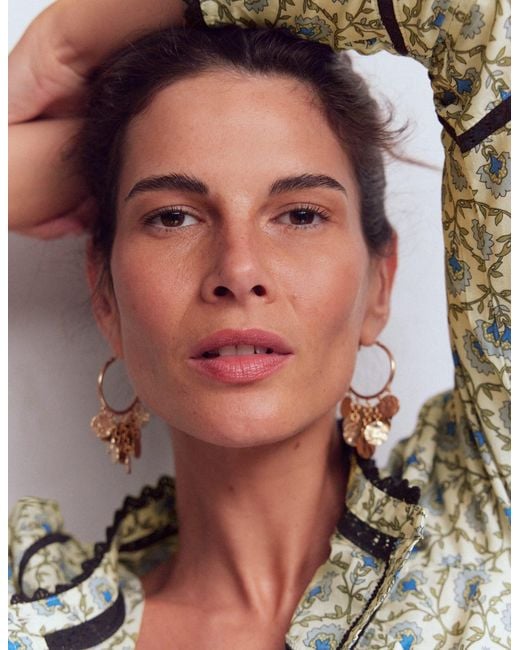 Boden Metallic Hammered Teardrop Hoops