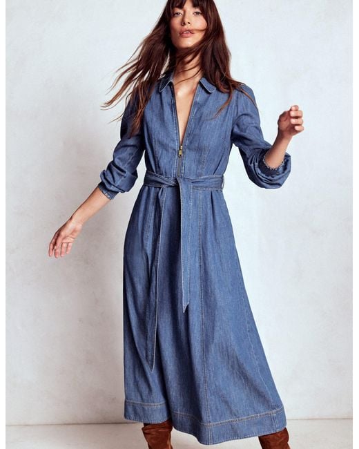 Boden Alice Denim Dress Boden Women's Alice Denim Dress In Blue Size US  Stretch Excellent Condition