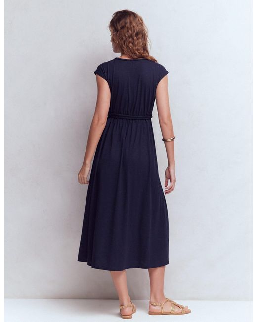 Boden Blue Heidi Ruched Rope Jersey Dress