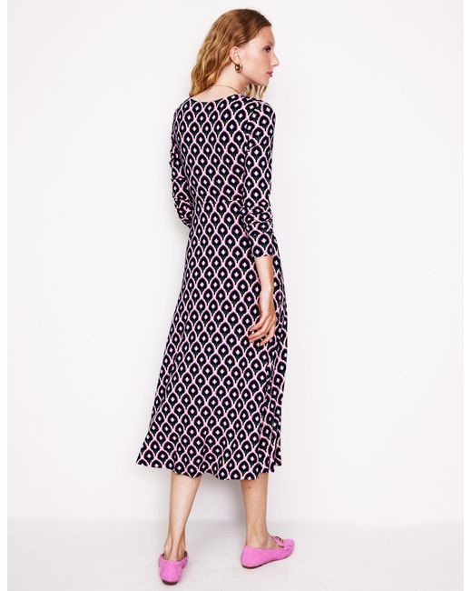 Boden Purple Twisted Waist Jersey Dress
